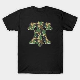 Philadelphia Liberty Bell Military Green Philly Fan Service Member T-Shirt